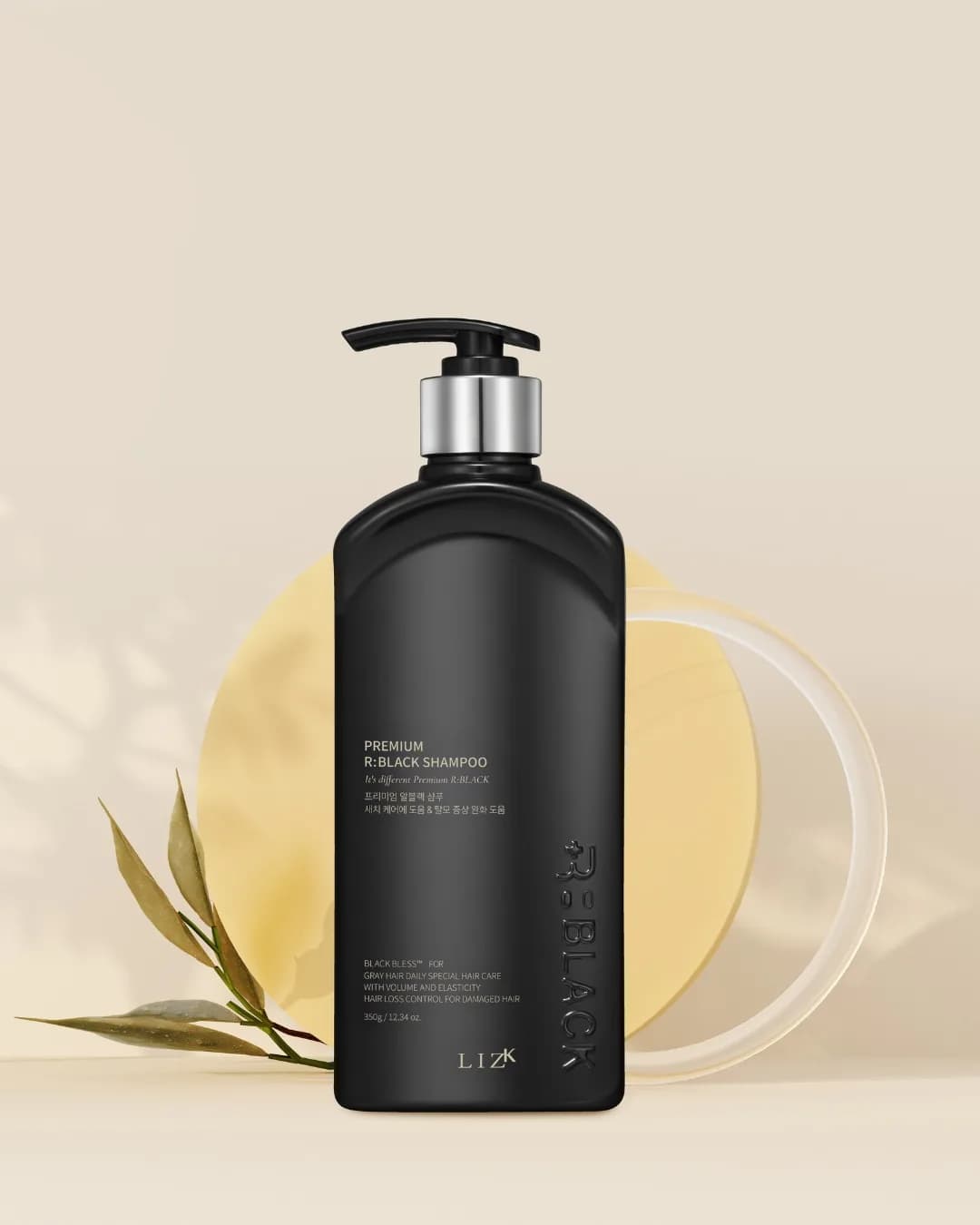 Premium black shampoo brand product